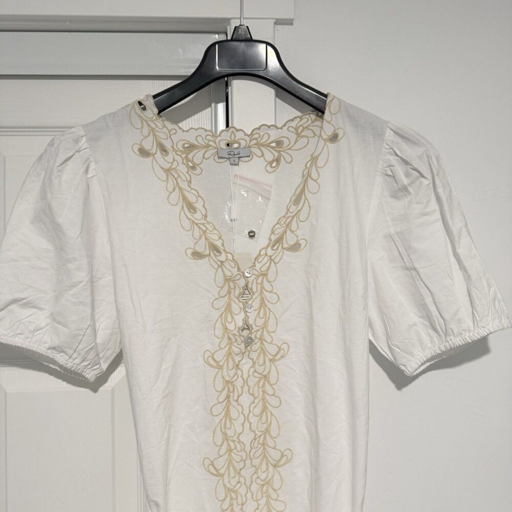 Rails Women’s Tulip Embroidered Dress in White Sz Large NWT